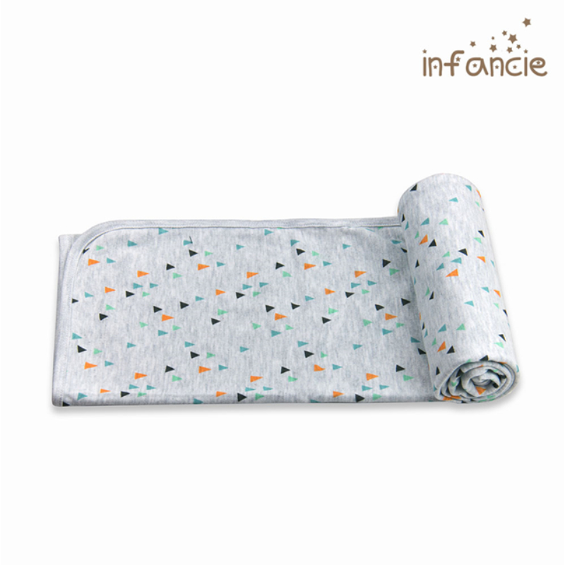 Infancie Light Swaddle Wrap / Blanket (100% Cotton) Grey / Green